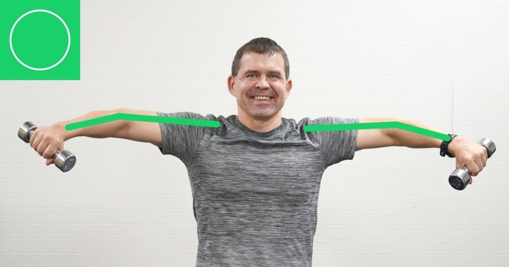 自然と肘が曲げたサイドレイズの良いフォーム